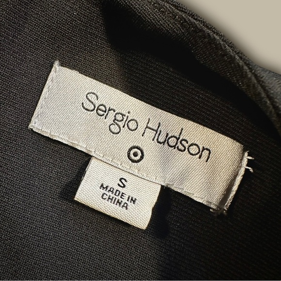 NWOT Sergio Hudson x Target Black ‘Strong Shoulder Midi Dress’ Size Small - Picture 5 of 16